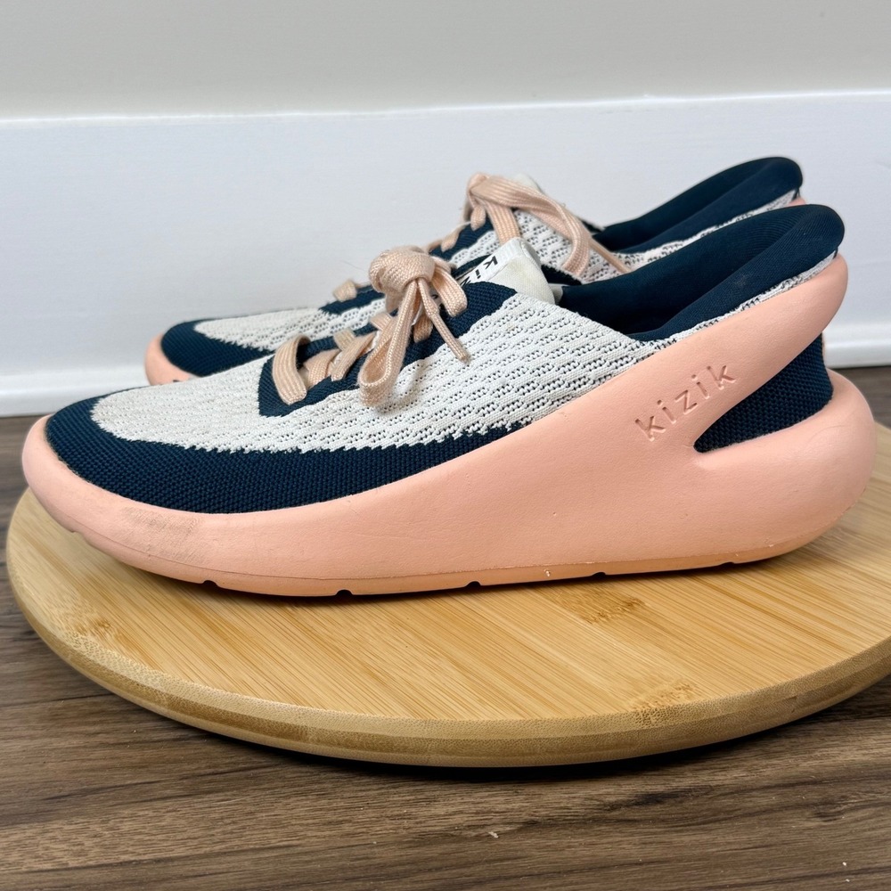 Good Kizik Roamer Sneakers Women's 8 Pink Navy Hands-Free Slip On DROABC06-1D - Picture 3 of 8